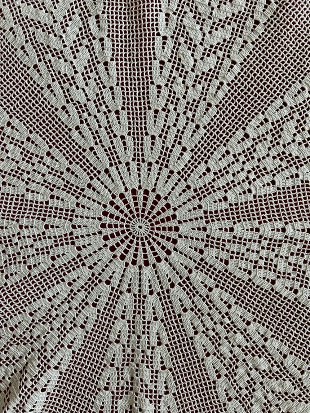 Vintage Crochet Round Tablecloth 34